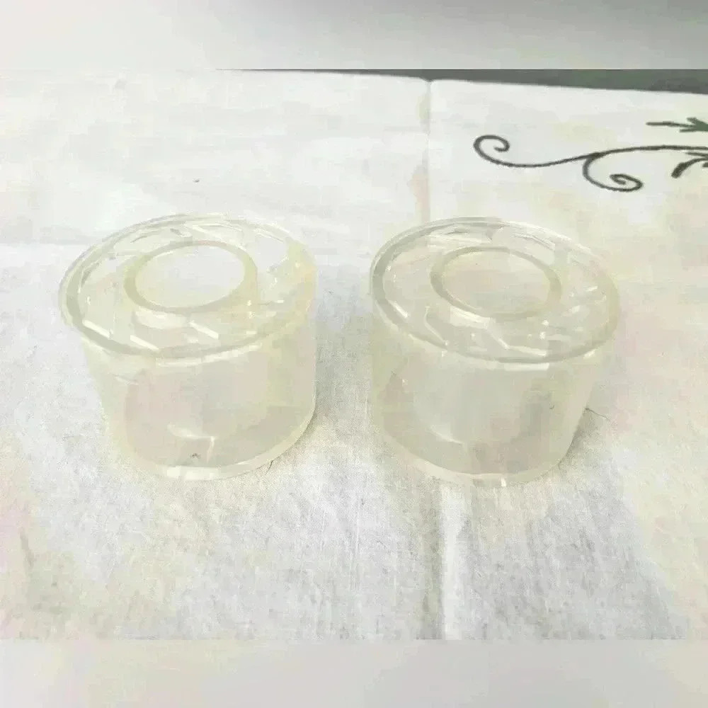 VTG mid-century pair of original candle vase with arrange-o-discs lucite in box